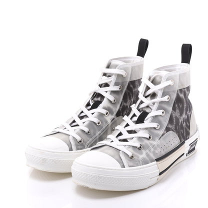 Christian Dior Canvas Leopard Print Mens B23 High Top Sneakers 43 White 2 of 9