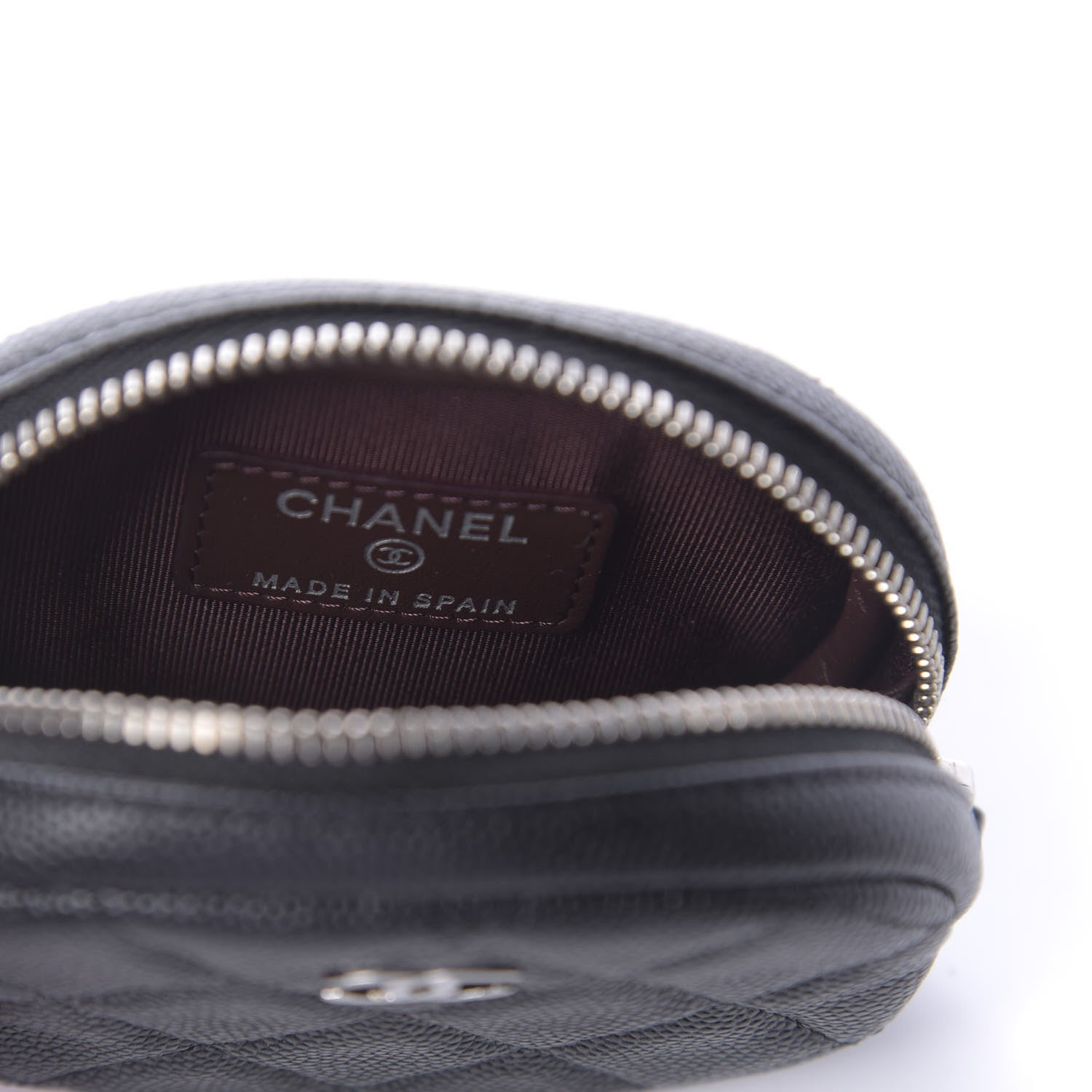 Chanel Caviar Quilted Zip Around Classic Coin Purse Black 8 of 9