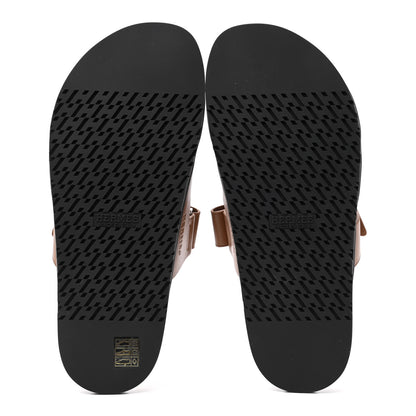 Hermes Calfskin Mens Chypre Sandals 43 Gold 6 of 9
