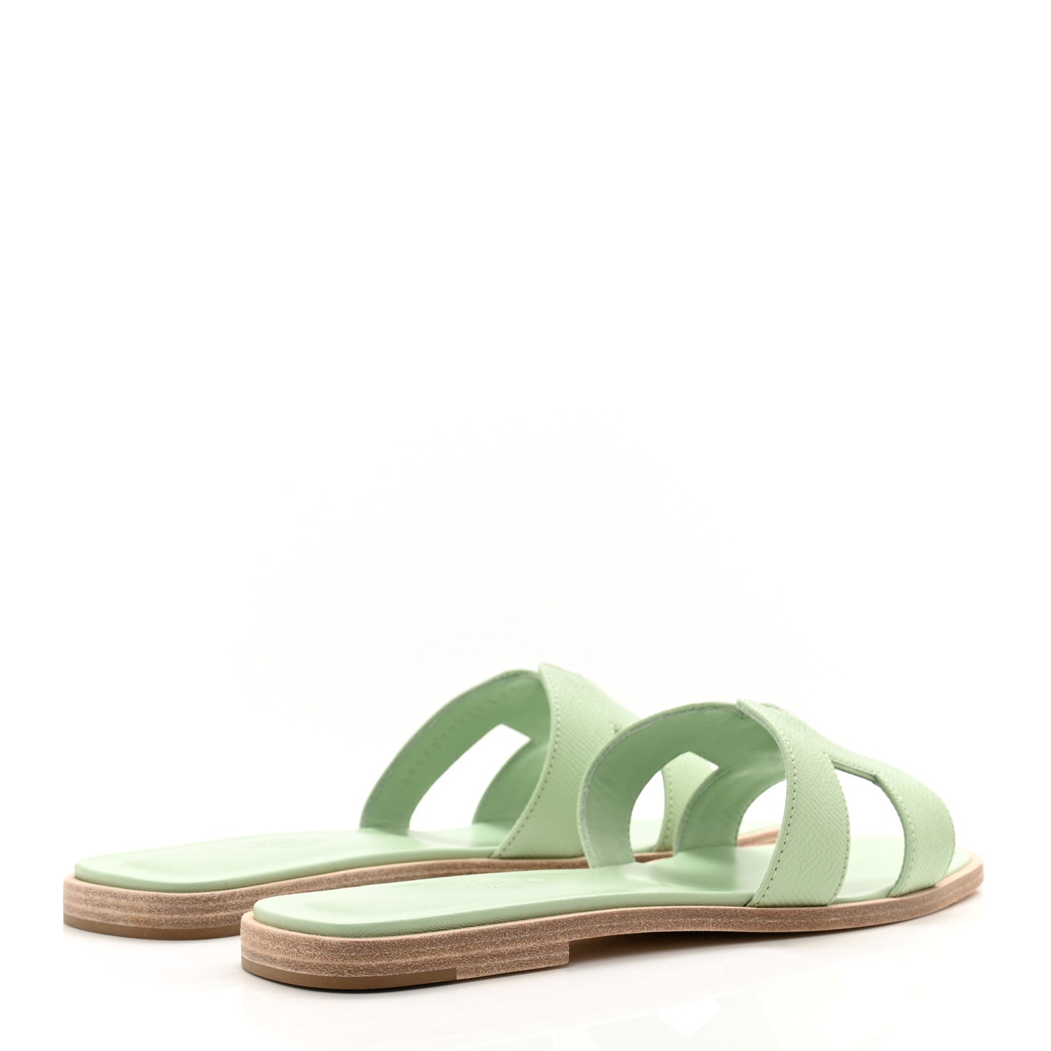 Hermes Epsom Oran Sandals 38.5 Vert Jade 4 of 8