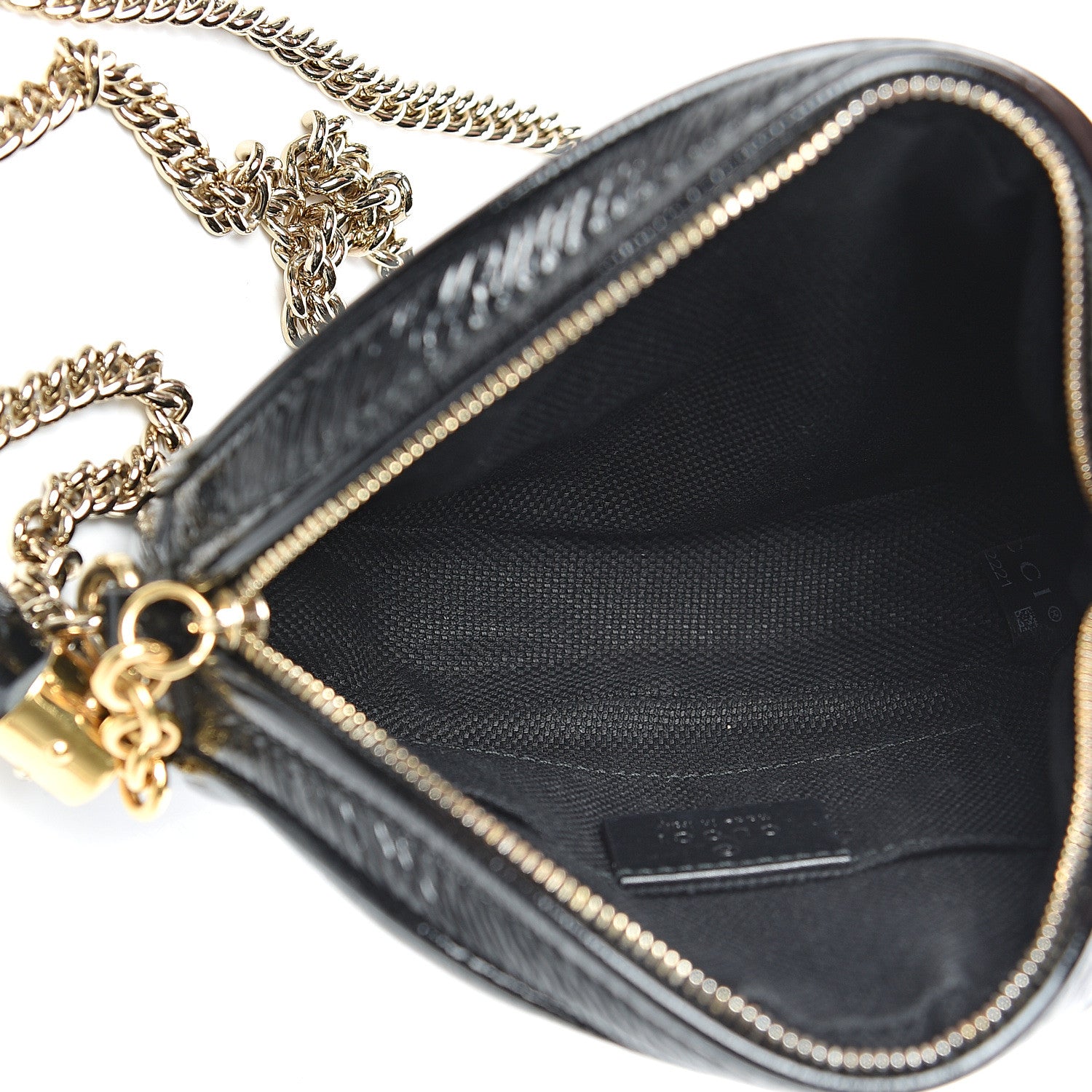 Gucci Patent Mini Soho Chain Bag Black 5 of 10