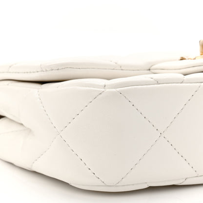 Chanel Lambskin Quilted Pearl Small Flap White 9 of 10