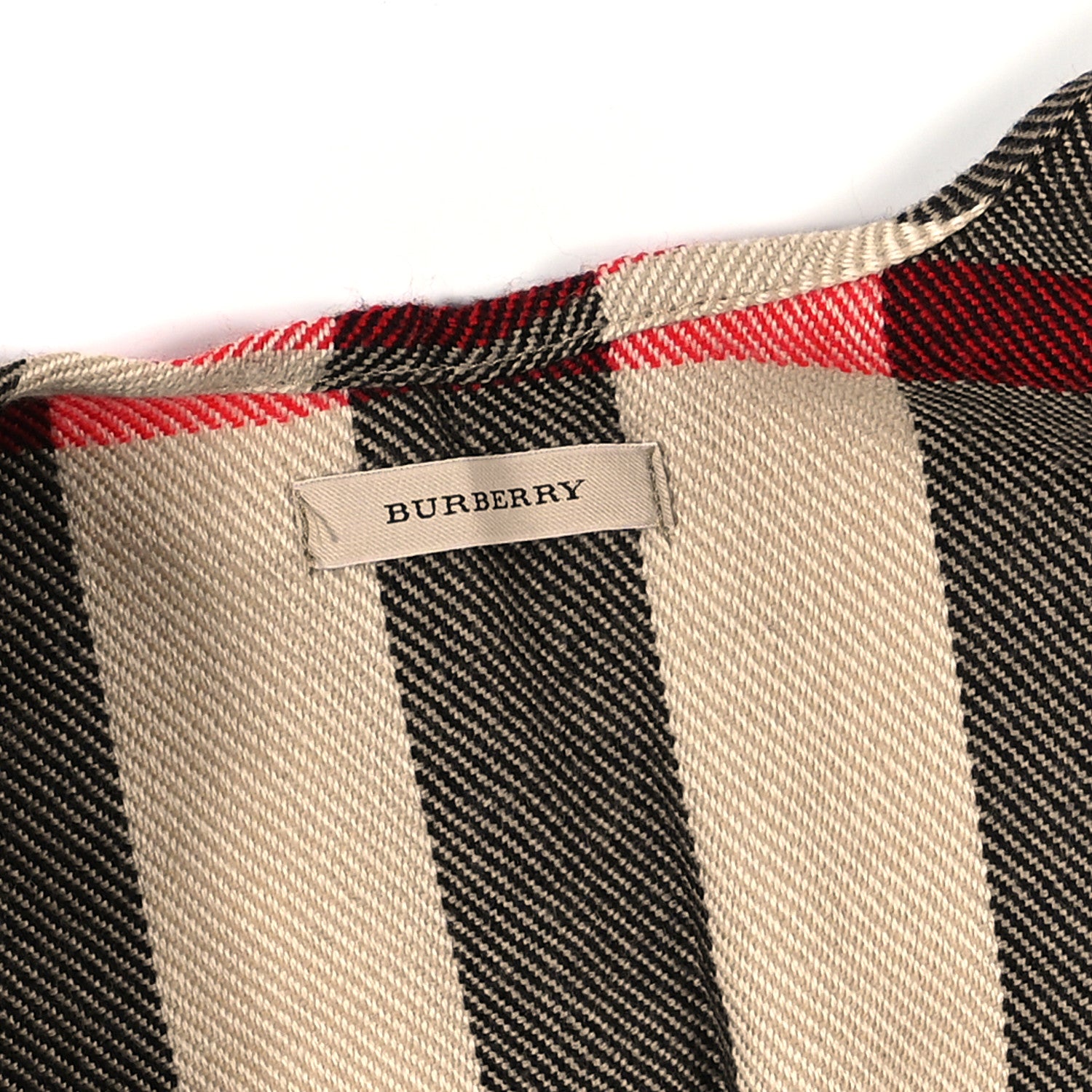 Burberry Fringe Giant Check Poncho Beige 3 of 4