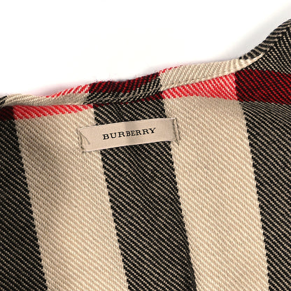 Burberry Fringe Giant Check Poncho Beige 3 of 4