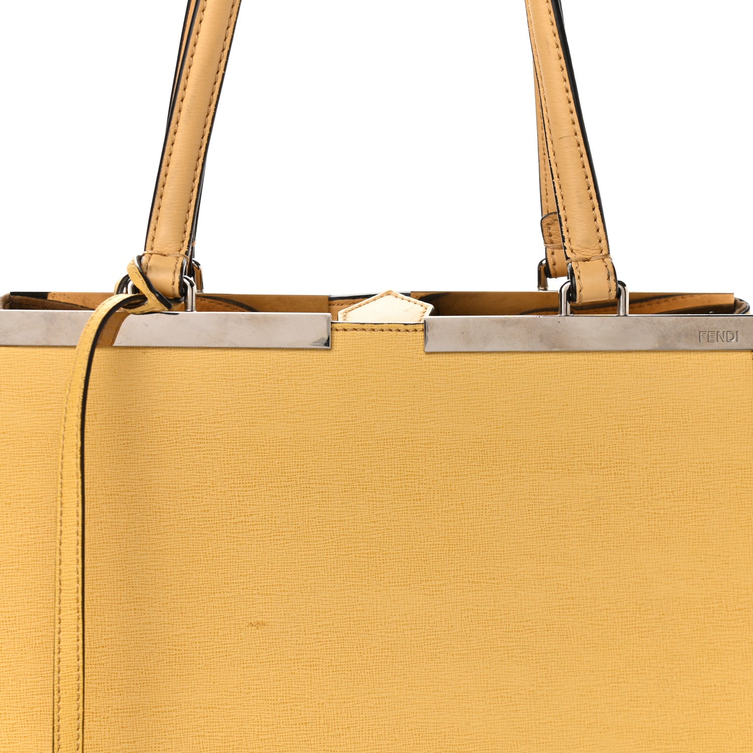 Fendi Vitello Elite Flamingo Large 3Jours Tote Giallo Alchemy 7 of 14