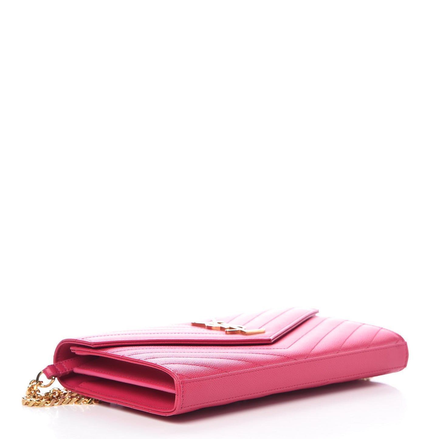Grain De Poudre Matelasse Chevron Monogram Chain Wallet Bubblegum
