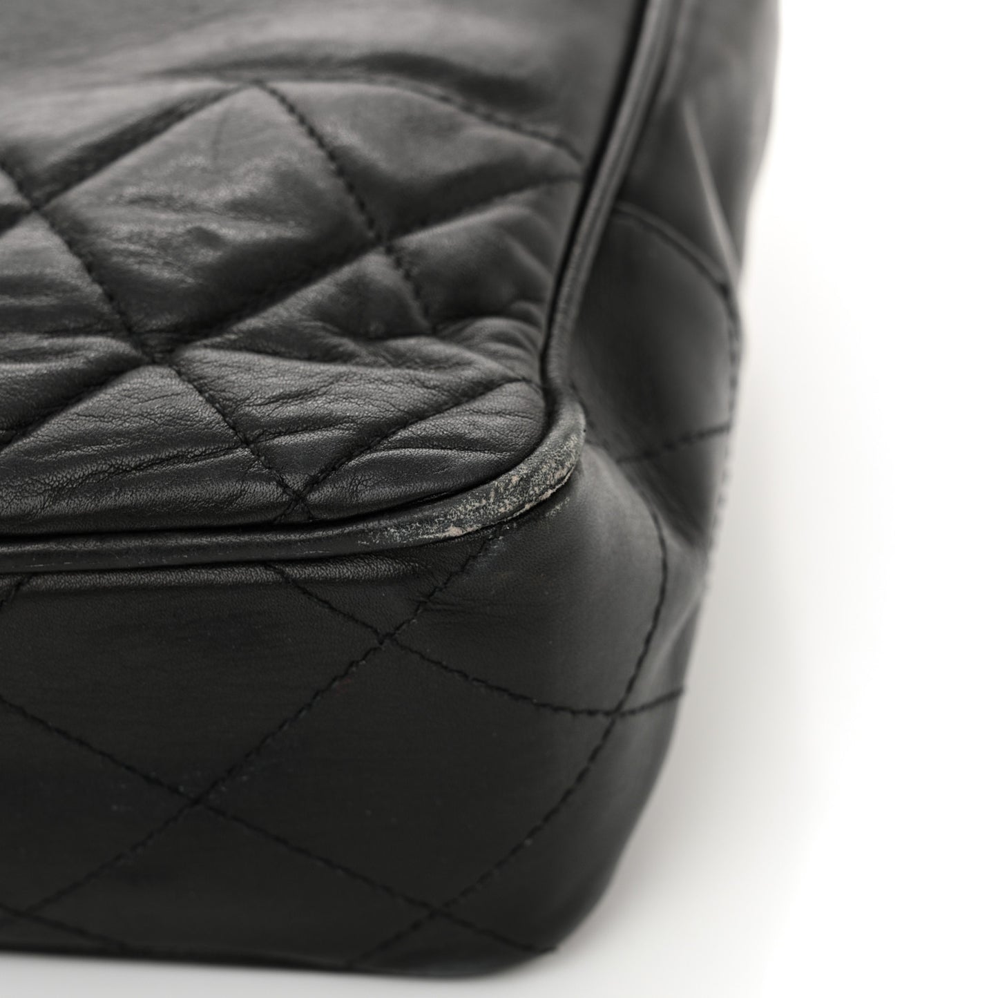 Lambskin Quilted Shoulder Bag Black