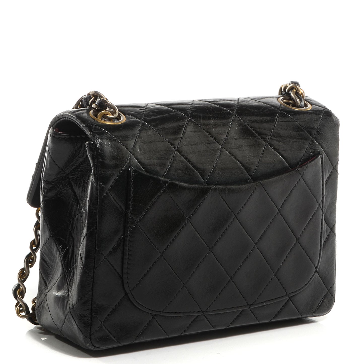Lambskin Quilted Mini Square Flap Black