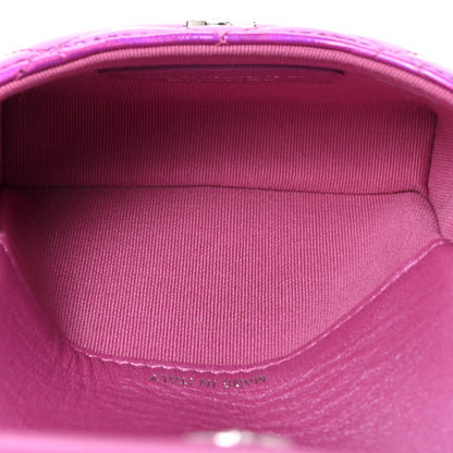 Chanel Iridescent Mirror Goatskin Hook Card Holder Fuchsia 5 of 8