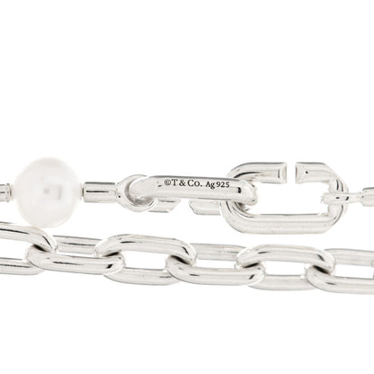 Tiffany Sterling Silver Pearl HardWear Lock Necklace 4 of 6