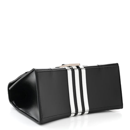 Balenciaga X ADIDAS Shiny Box Calfskin Small Hourglass Top Handle Bag Black White 4 of 11