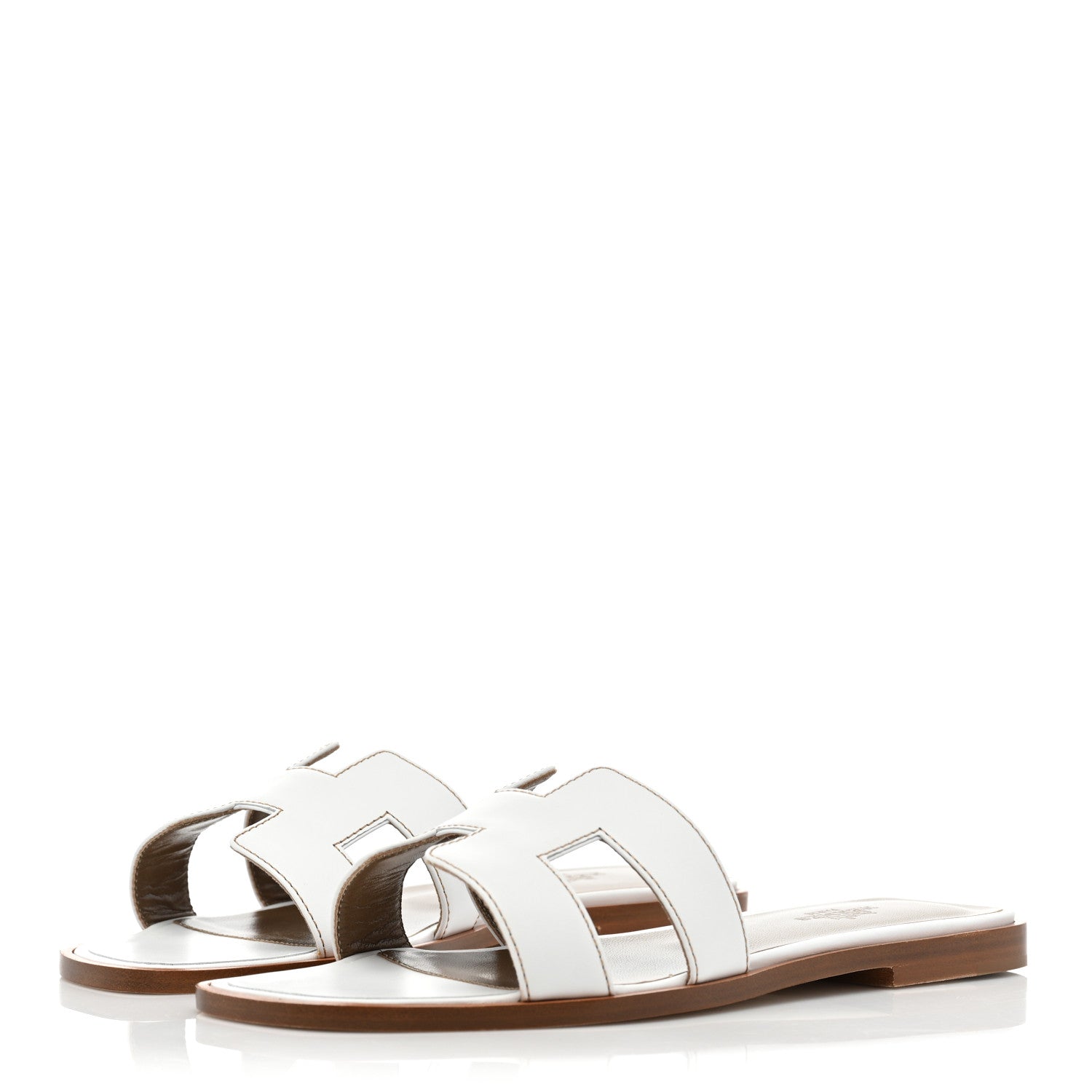 Hermes Box Calfskin Oran Sandals 36 White 3 of 11