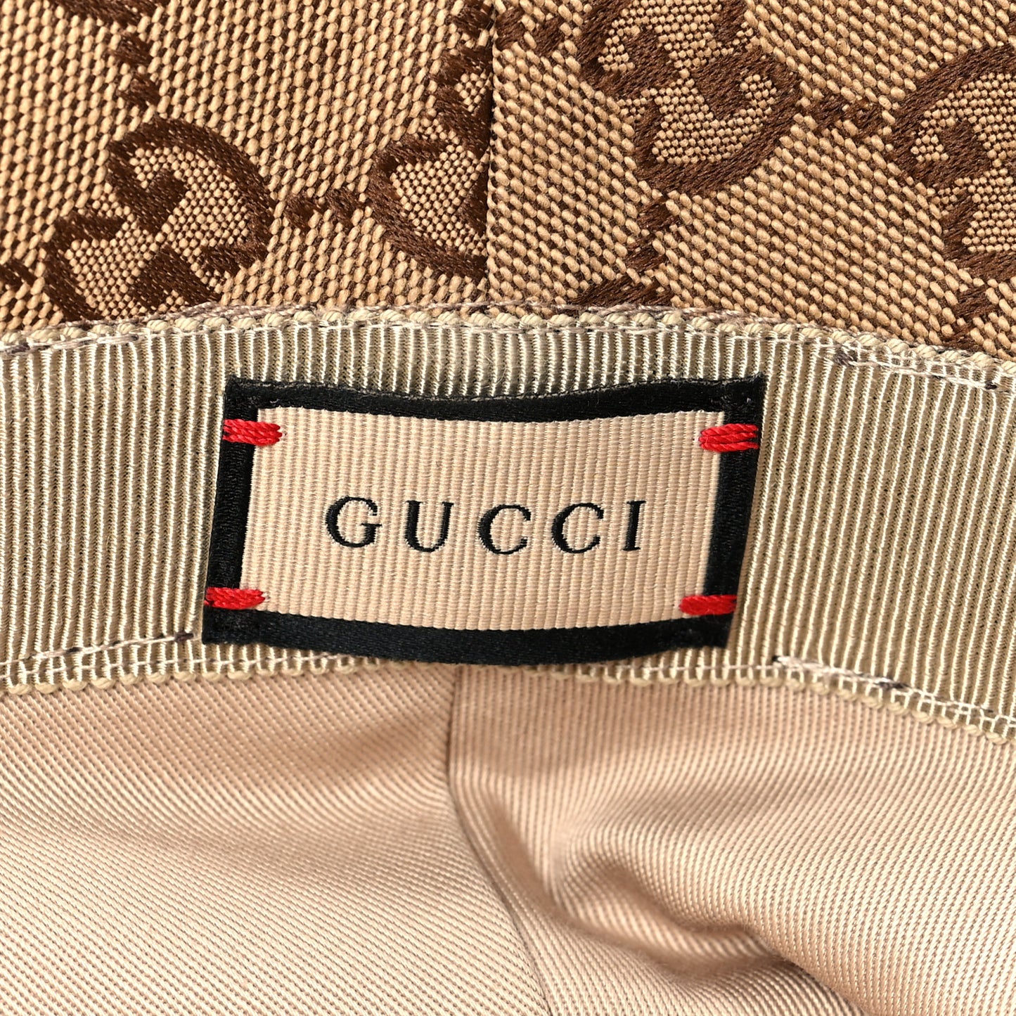 Monogram Textured Dollar Calfskin GG Jago Bucket Hat M Cacao Beige