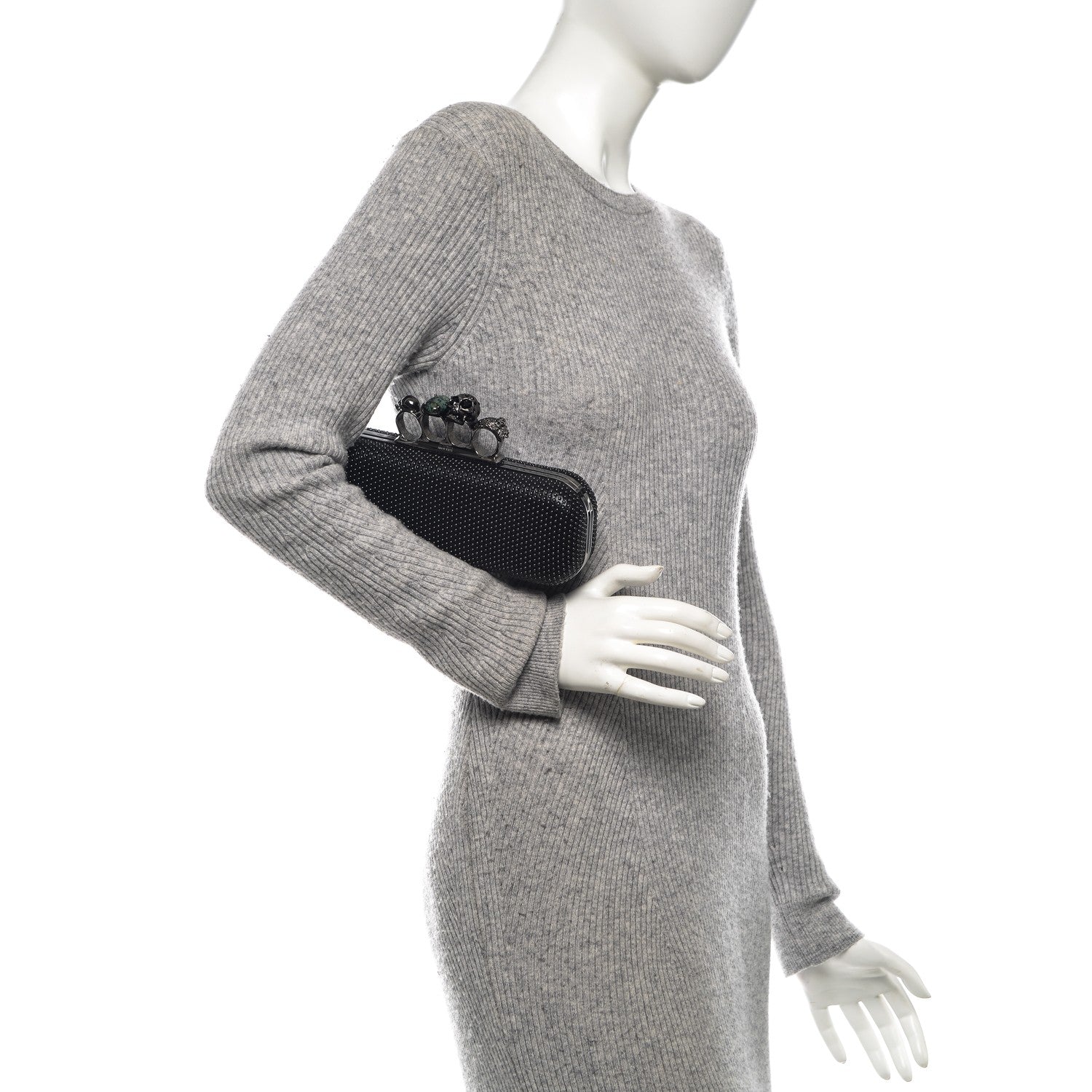 Alexander McQueen Studded Knucklebox Clutch Black 2 of 9