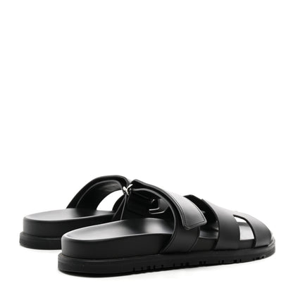 Hermes Calfskin Womens Chypre Sandals 38 Black 4 of 9