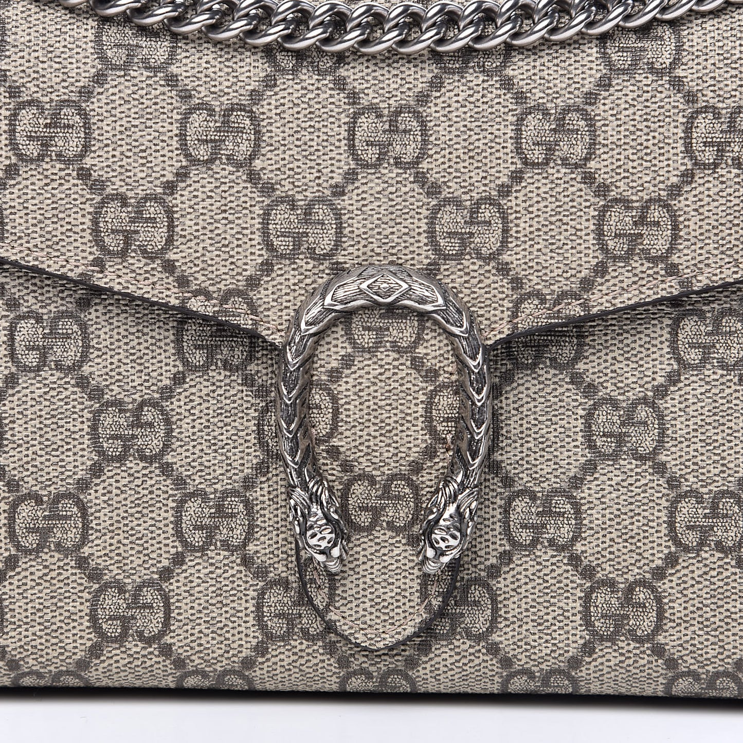 GG Supreme Monogram Mini Dionysus Chain Wallet Beige Taupe
