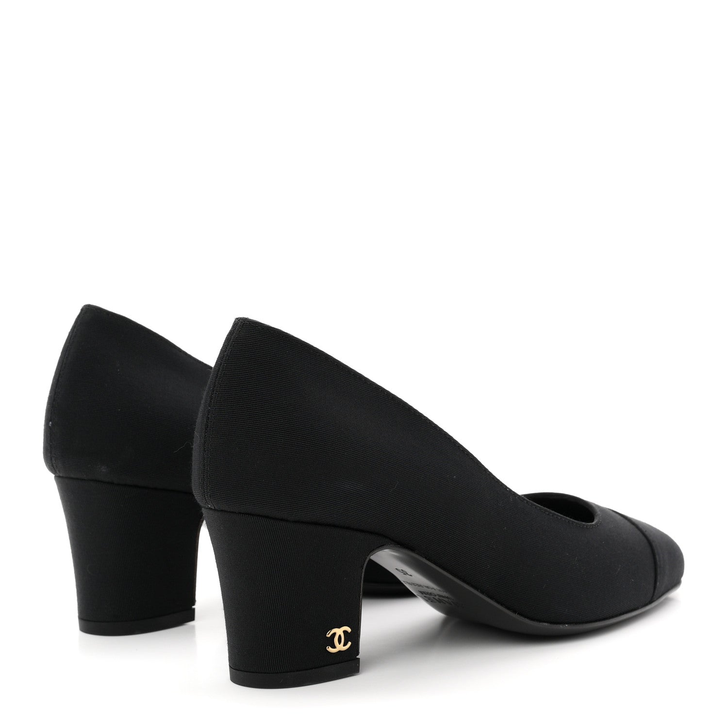 Chanel Grosgrain Cap Toe Uniform Pumps 35 Black 5 of 9