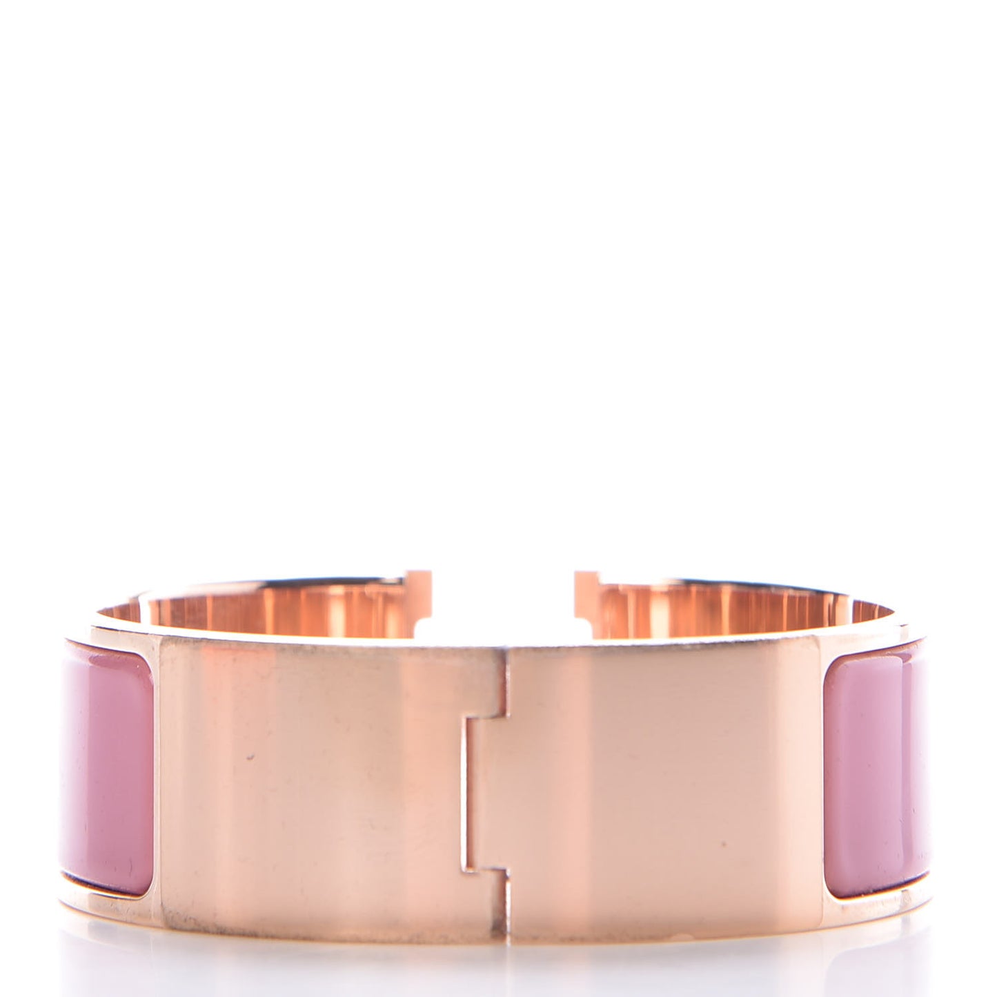 Enamel Wide Clic Clac H Bracelet PM Rose Velours