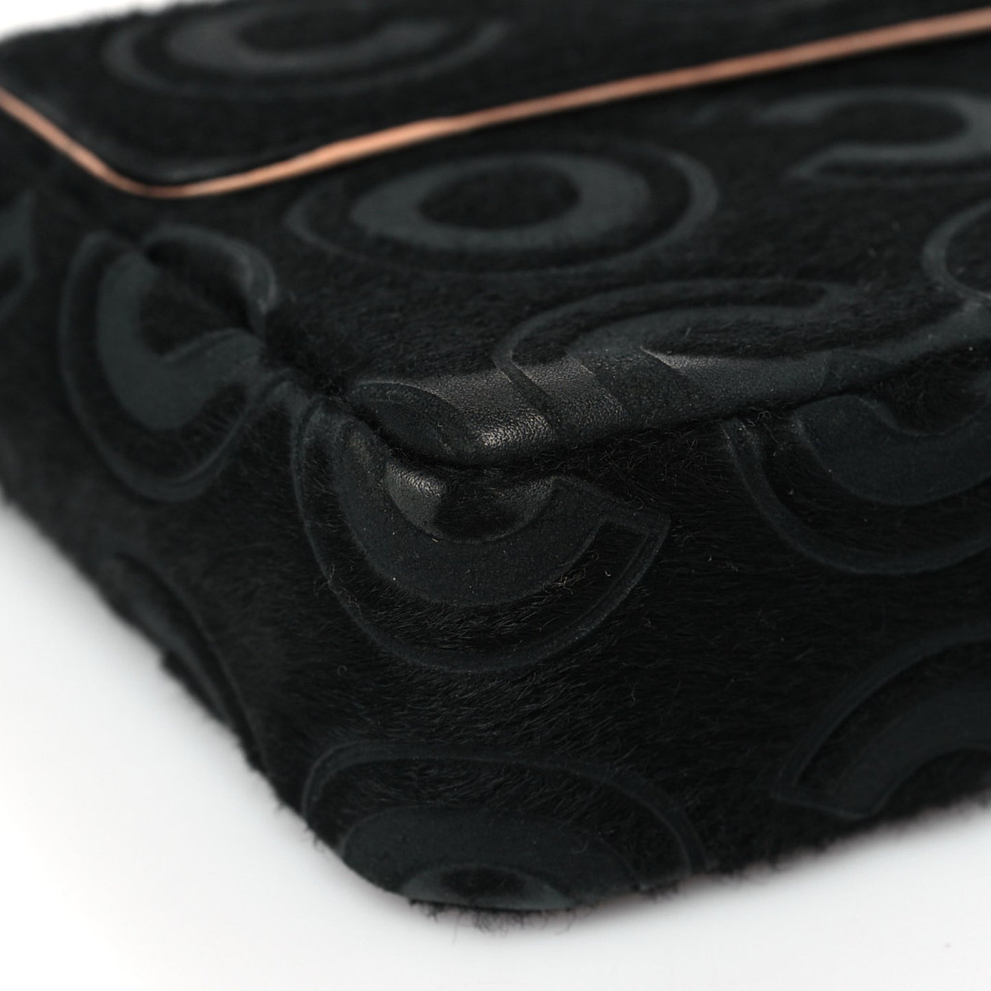 Pony Hair CocoDouble East West Flap Black Rose
