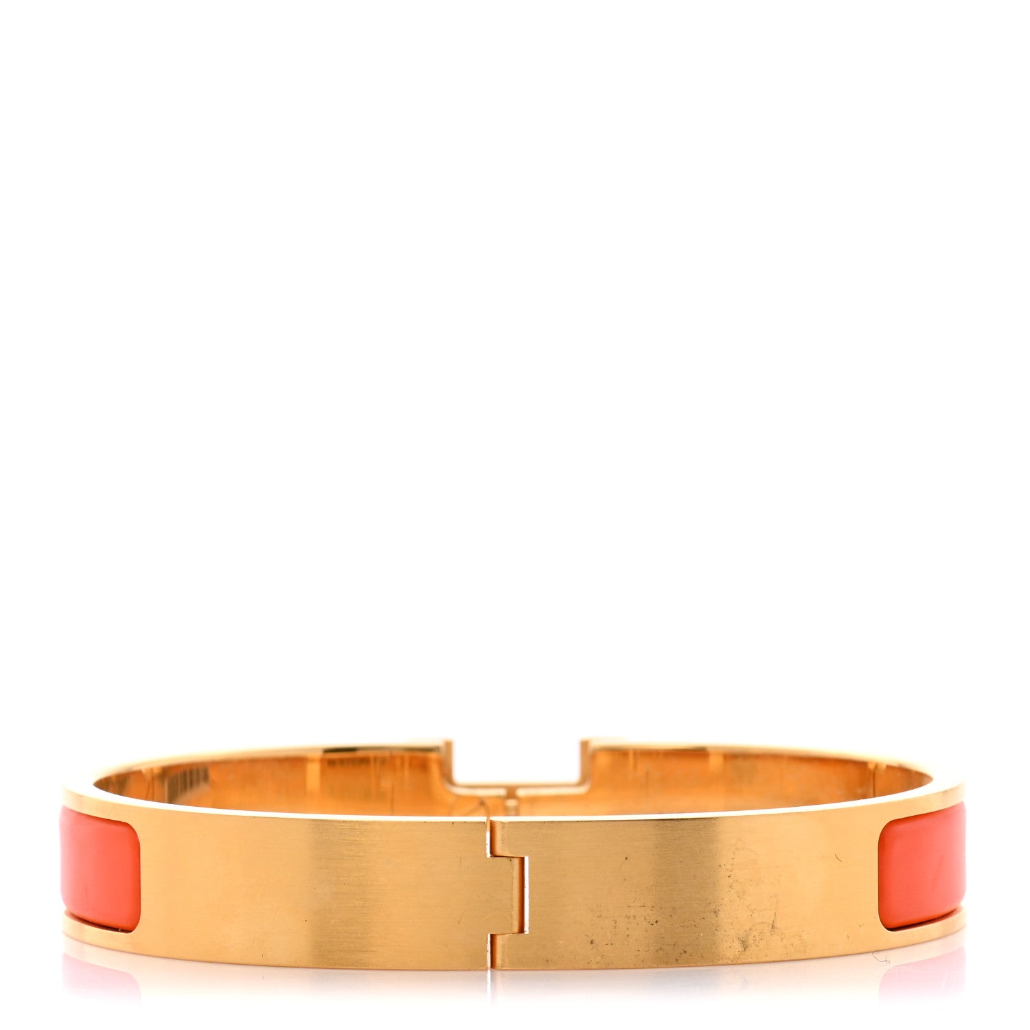 Hermes Matte Enamel Narrow Clic Clac HH Bracelet T6 Orange 3 of 6