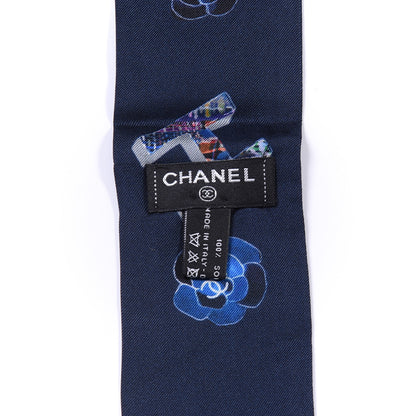 Chanel Silk Twill Slim Bandeau Scarf Blue 3 of 3
