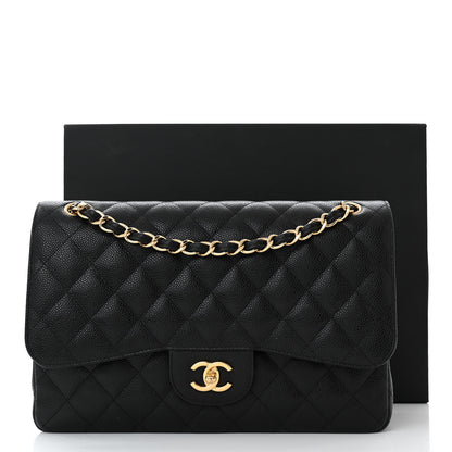 Chanel Caviar Quilted Jumbo Double Flap Black 11 of 11