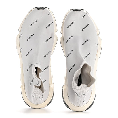 Balenciaga Technical 3D Recycled Knit Allover Logo Womens Speed 2.0 Sneakers 38 White 2 of 8