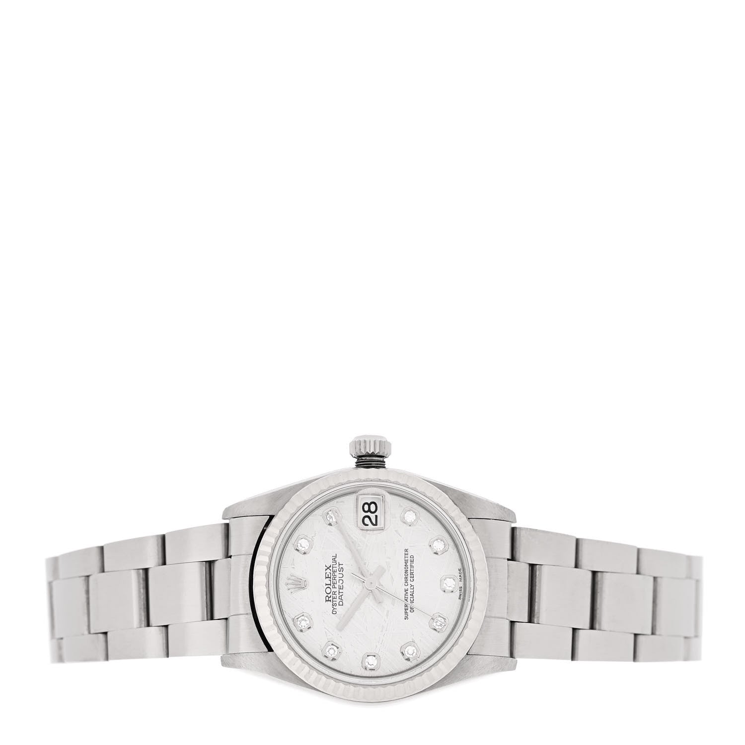 Rolex Stainless Steel 18K White Gold Diamond Meteorite 31mm Oyster Perpetual Datejust Watch 78274 2 of 5