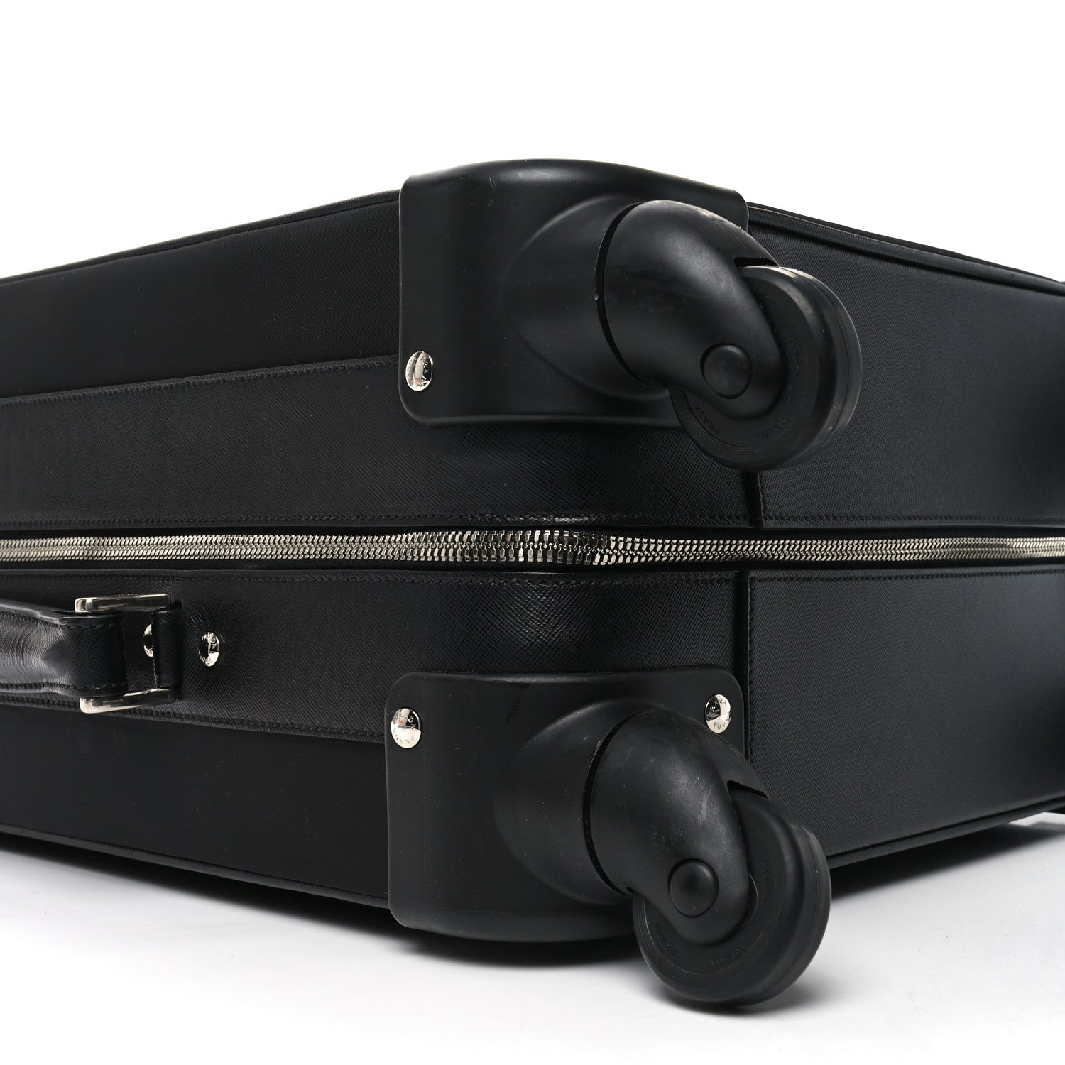 Prada Tessuto Nylon Saffiano Trolley Luggage Black 9 of 9