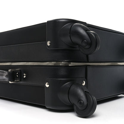 Prada Tessuto Nylon Saffiano Trolley Luggage Black 9 of 9