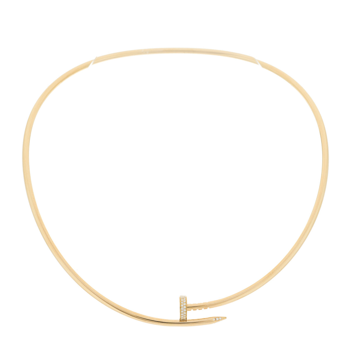 18K Yellow Gold Diamond Small Juste Un Clou Torque Necklace