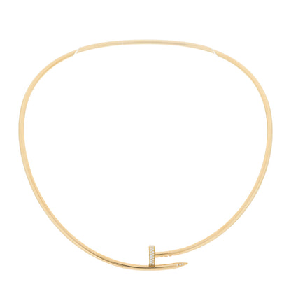 Cartier 18K Yellow Gold Diamond Small Juste Un Clou Torque Necklace 1 of 7