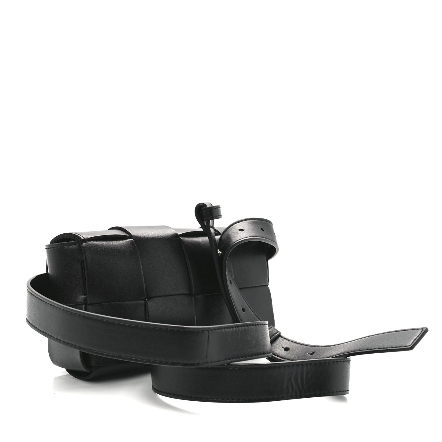 Nappa Maxi Intreccio The Belt Cassette Bag Black
