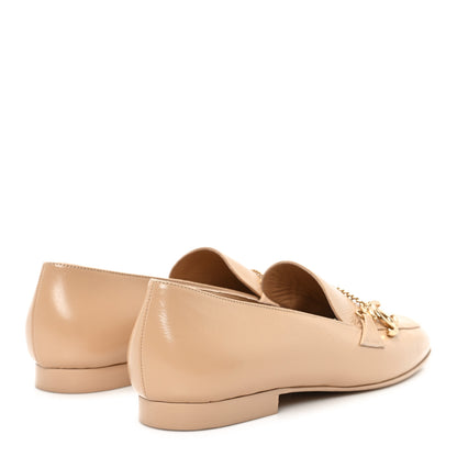Chanel Crinkled Calfskin Chain CC Mocassin Loafers  39 Beige 5 of 9