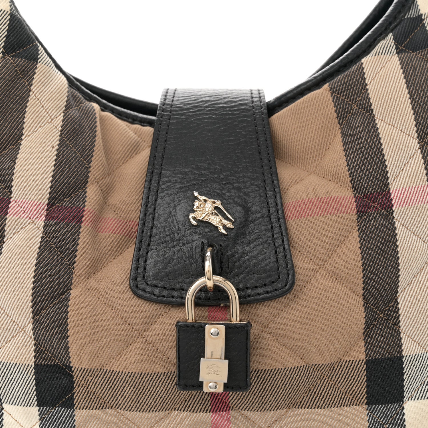 Burberry House Check Quilted Brook Hobo Black 8 of 11