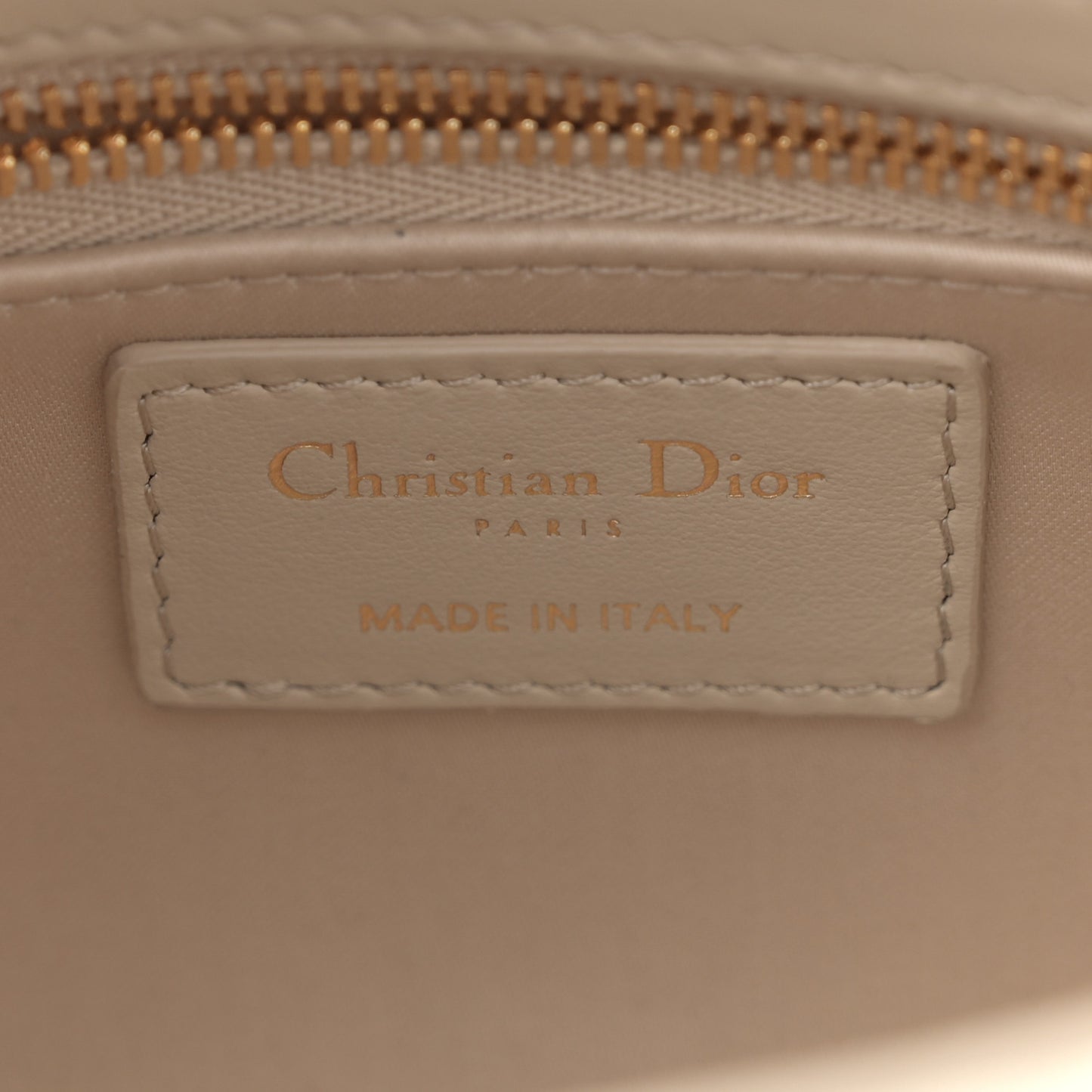 Lambskin Cannage Beaded Embroidered Mini Lady Dior Caramel Beige