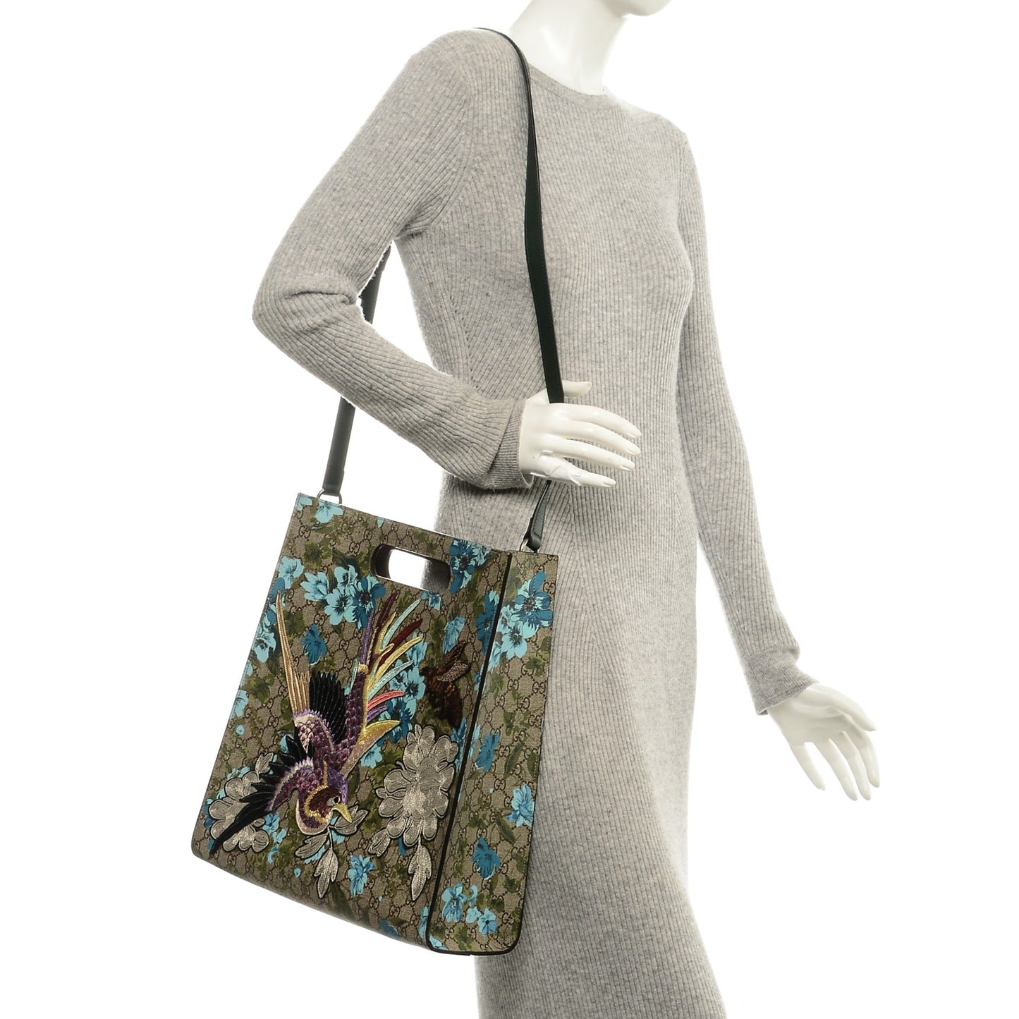 GG Supreme Monogram Blooms Embroidered Medium XL Tote