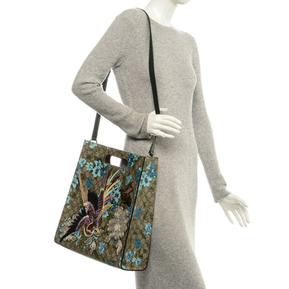 Gucci GG Supreme Monogram Blooms Embroidered Medium XL Tote 2 of 6