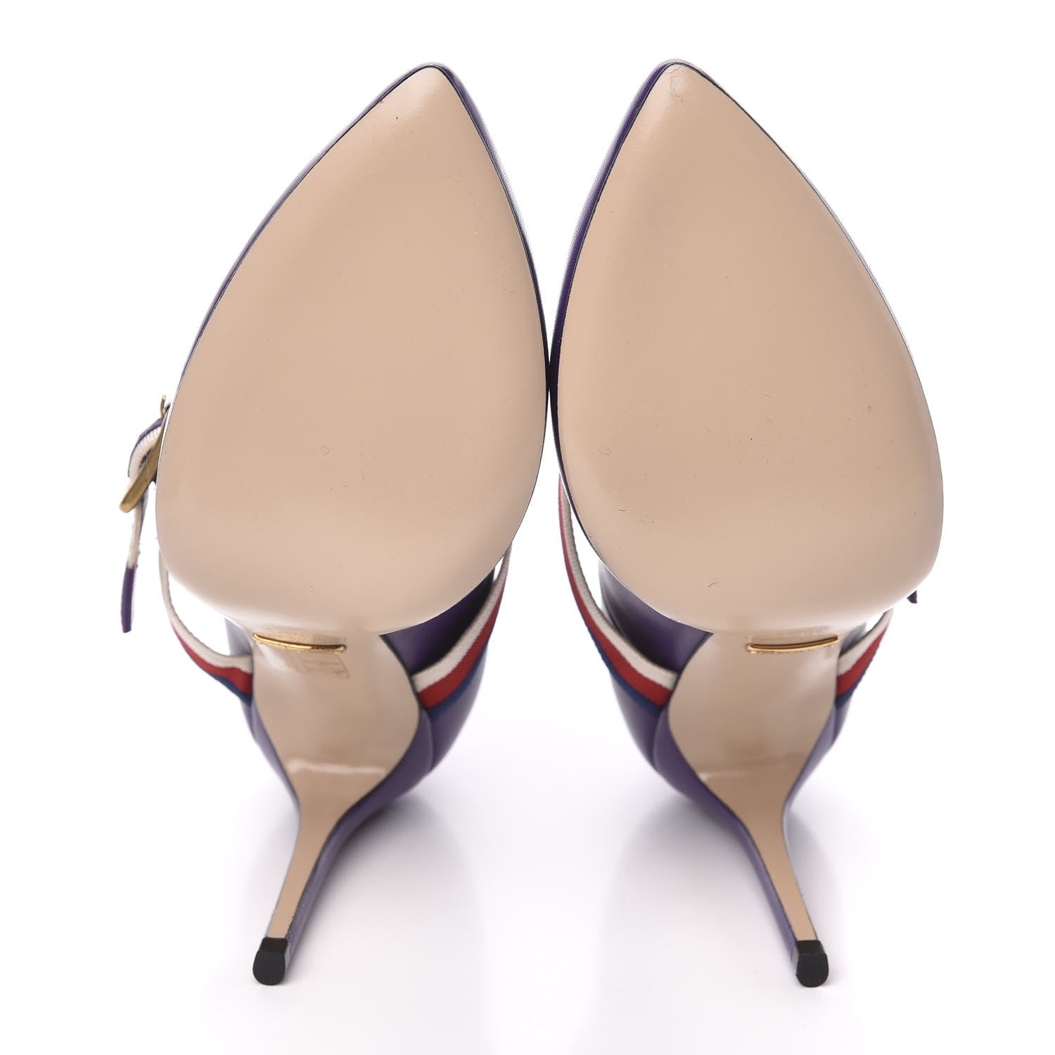 Gucci Malaga Kid Sylvie High Heel Pumps 36.5 Shine Purple 5 of 9