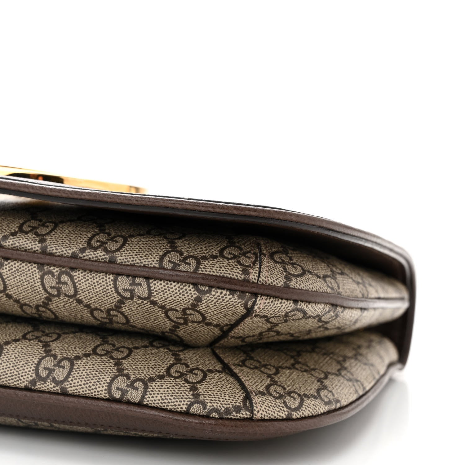 Gucci GG Supreme Monogram Textured Dollar Calfskin Web Medium Blondie Top Handle Shoulder Flap Bag Beige Ebony New Acero 10 of 10