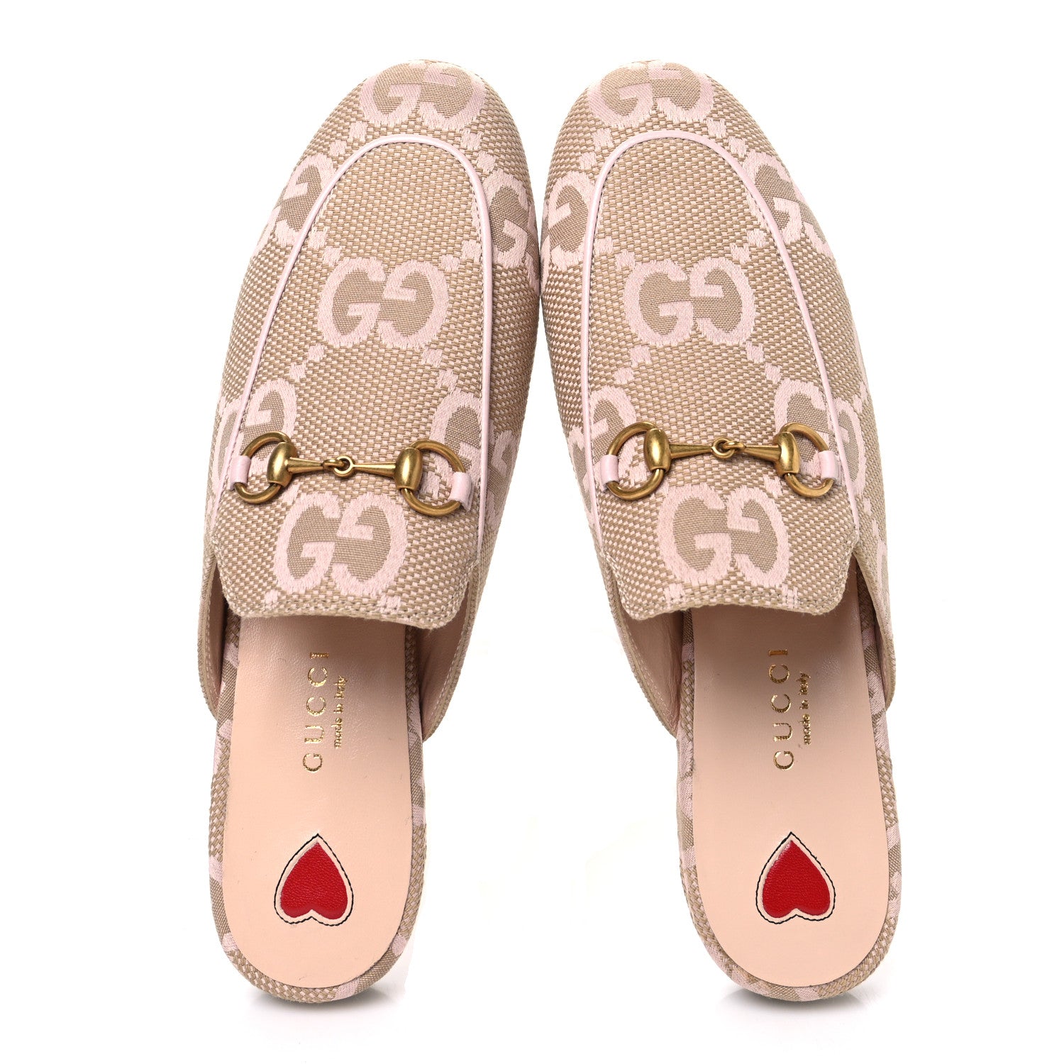 Gucci Monogram Macro GG Nappa Charlotte Womens Princetown Slippers 36 Beige Perfect Pink 2 of 11