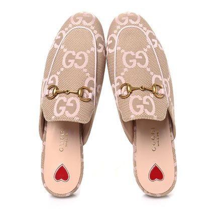 Gucci Monogram Macro GG Nappa Charlotte Womens Princetown Slippers 36 Beige Perfect Pink 2 of 11