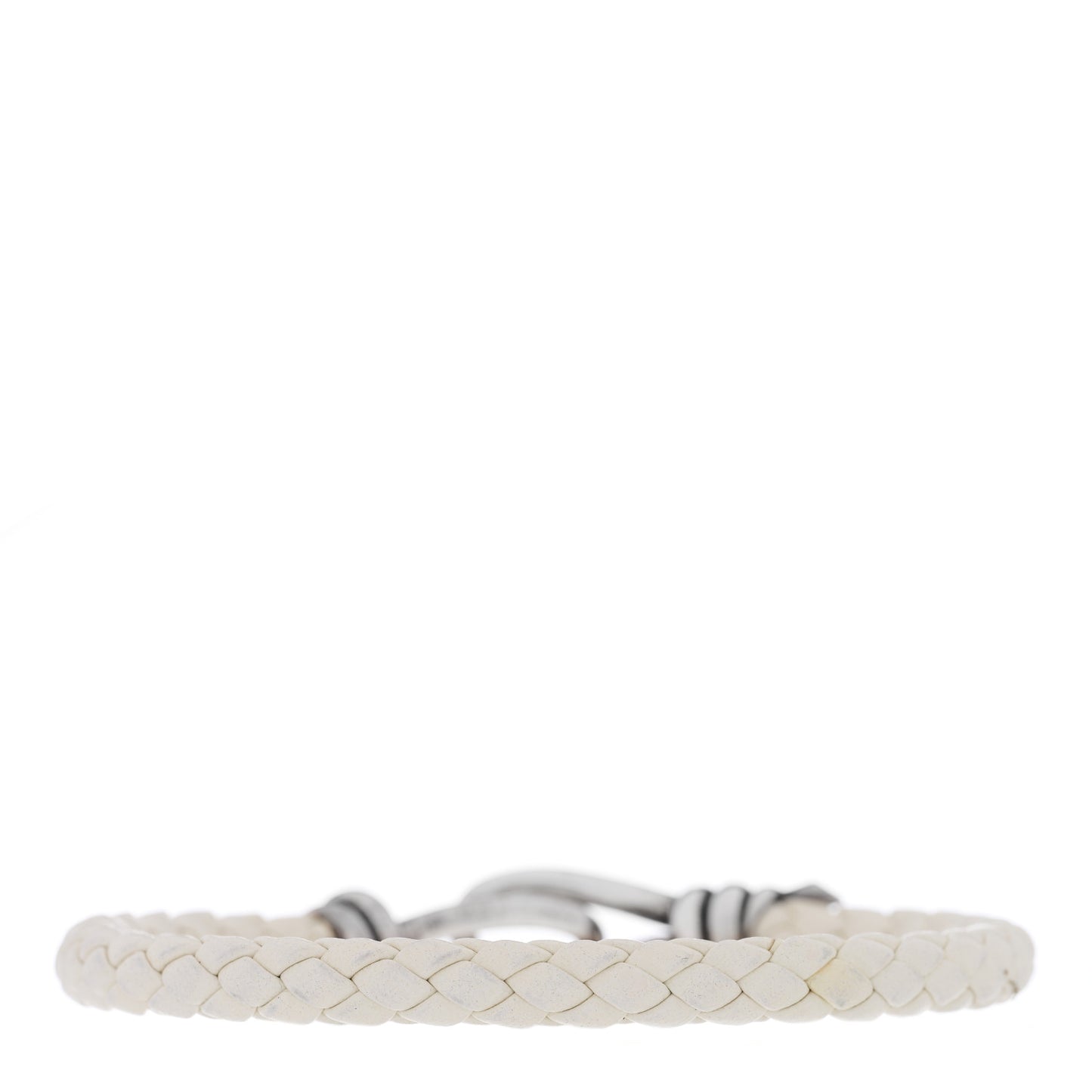 Sterling Silver Leather Paloma Picasso Knot Single Braid Bracelet White