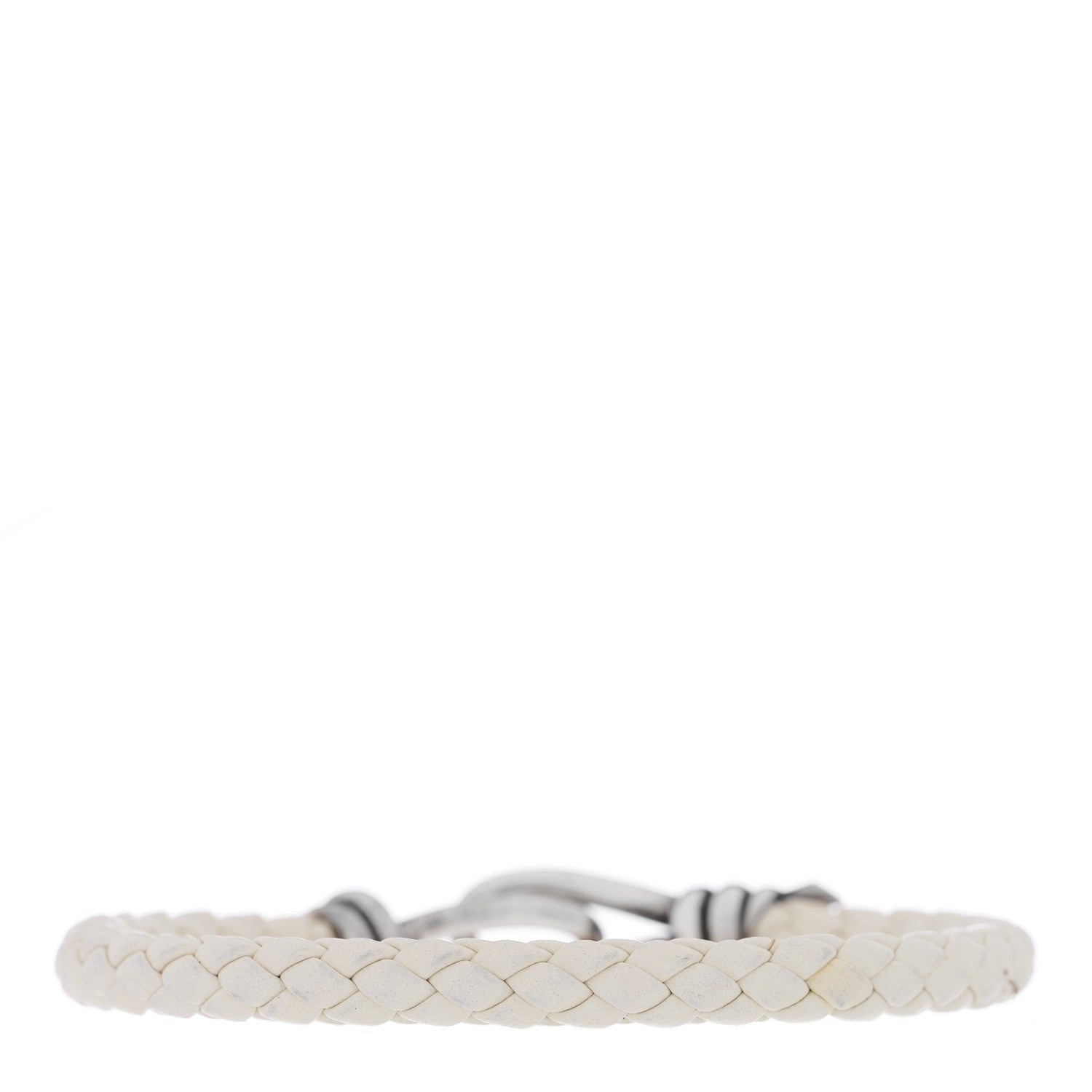 Tiffany Sterling Silver Leather Paloma Picasso Knot Single Braid Bracelet White 2 of 3