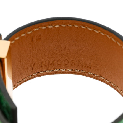 Hermes Shiny Alligator Collier De Chien CDC Bracelet T2 Vert Jade 5 of 6