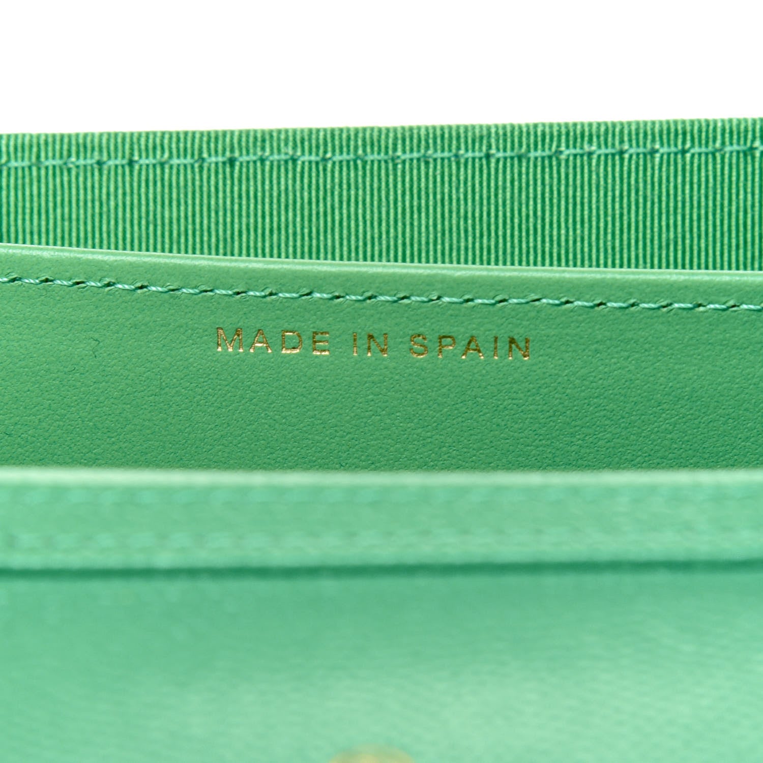 Chanel Caviar Quilted Flap Card Holder On Chain Light Green 7 of 12