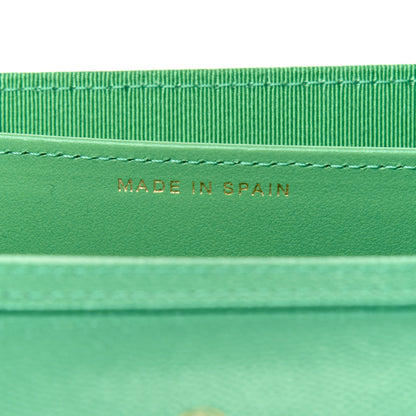 Chanel Caviar Quilted Flap Card Holder On Chain Light Green 7 of 12
