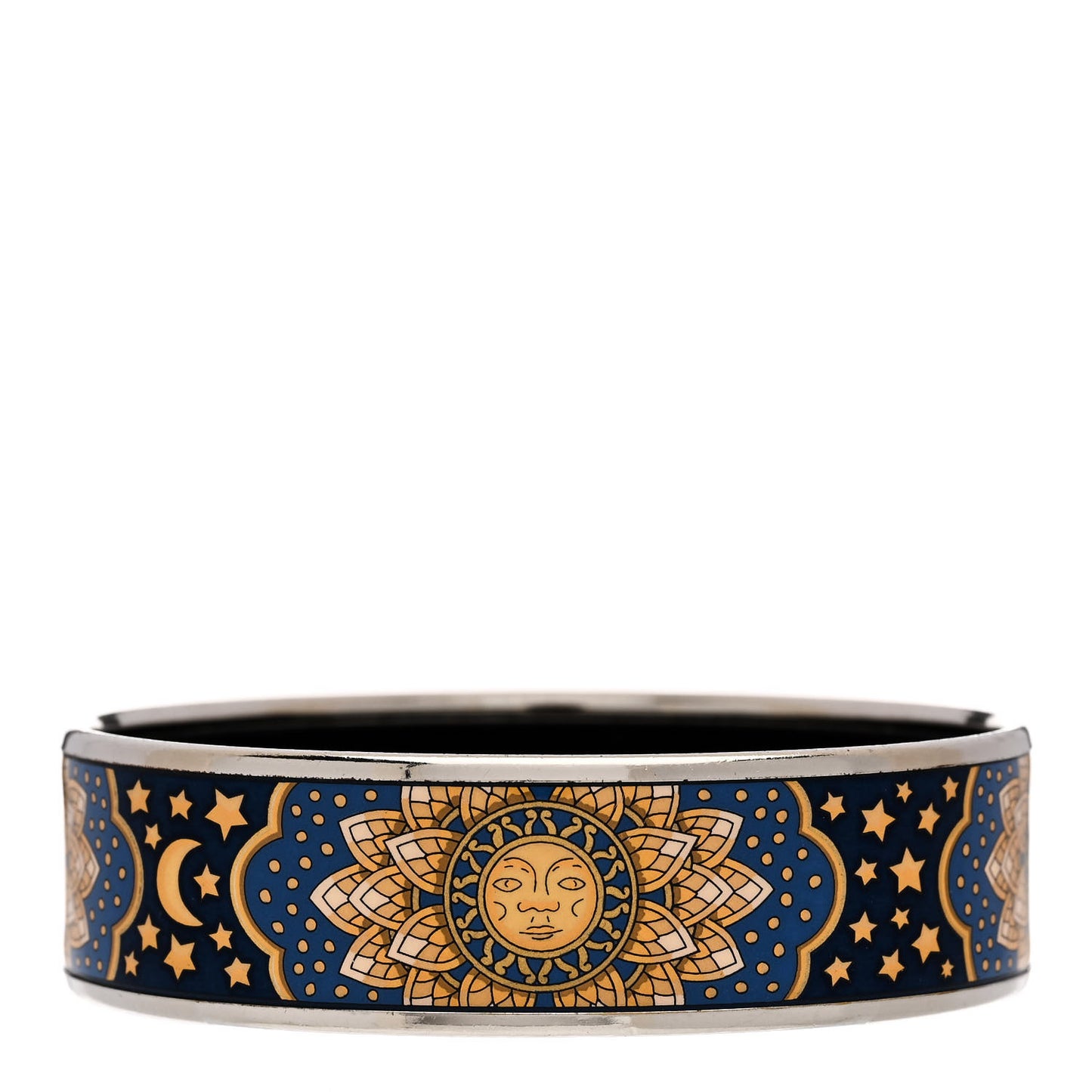Enamel Printed Wide Sun Moon Stars Bracelet 70