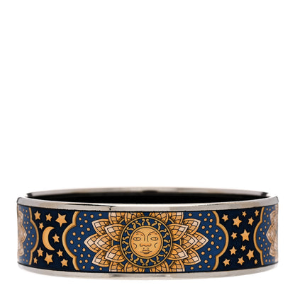 Hermes Enamel Printed Wide Sun Moon Stars Bracelet 70 3 of 6