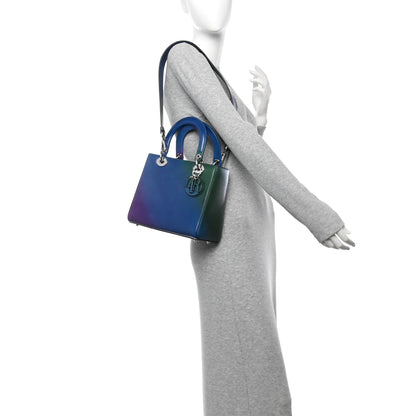 Christian Dior Box Calfskin Gradient Medium Lady Dior Purple Blue Green 2 of 9